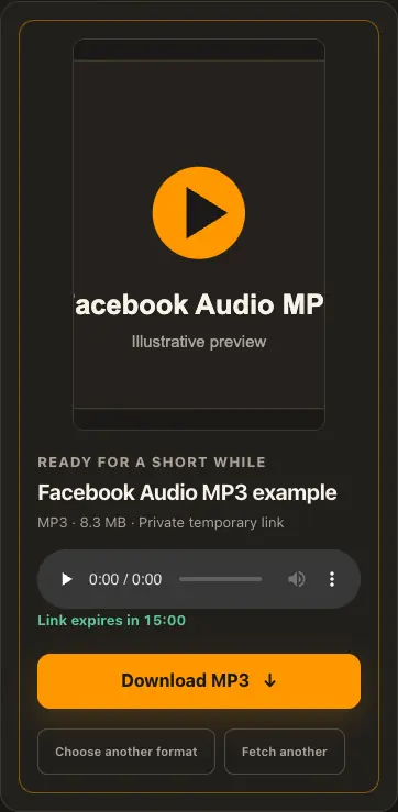 Illustrative Facebook screen for step 3