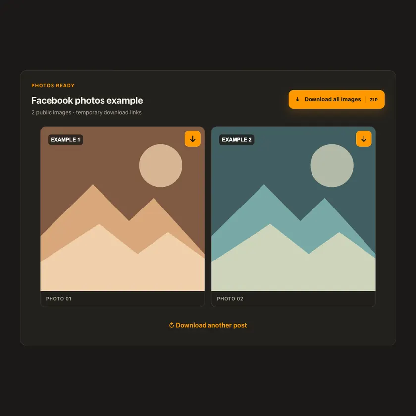 Preview: numbered image grid for Facebook Photo