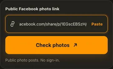 Illustrative Facebook screen for step 1