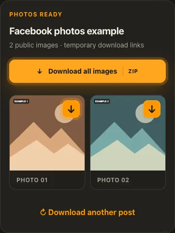 Illustrative Facebook screen for step 3