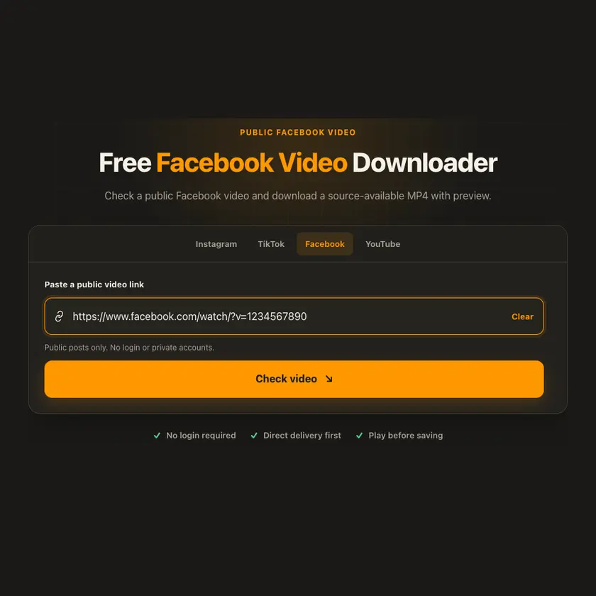 Beispiel für die Linkeingabe bei Facebook-Videos