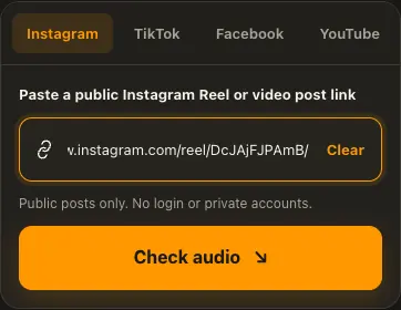 Illustrative Instagram screen for step 1