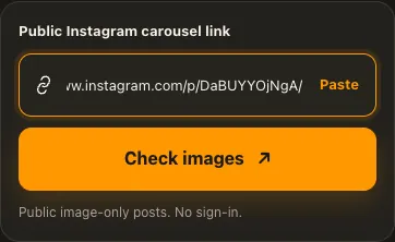 Illustrative Instagram screen for step 1