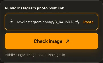 Illustrative Instagram screen for step 1
