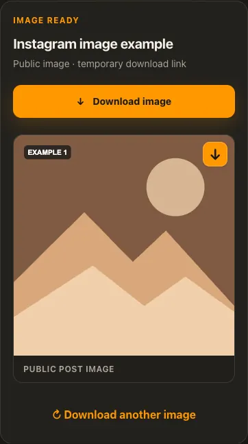 Illustrative Instagram screen for step 2