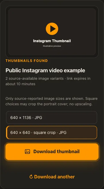 Illustrative Instagram screen for step 3