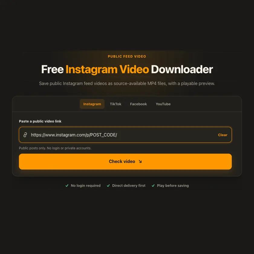Beispiel für die Linkeingabe bei Instagram-Videos