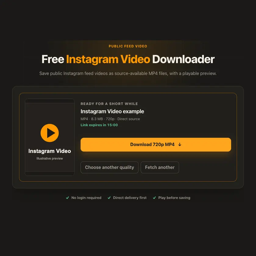 Download-Steuerung bei Instagram-Videos
