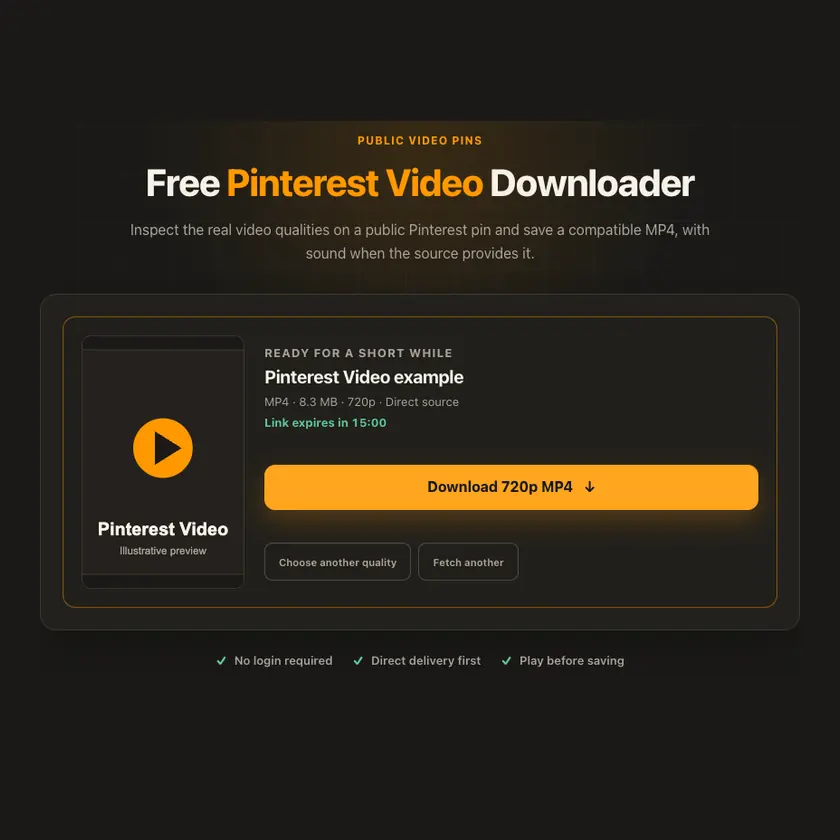 Download-Steuerung bei Pinterest-Videos