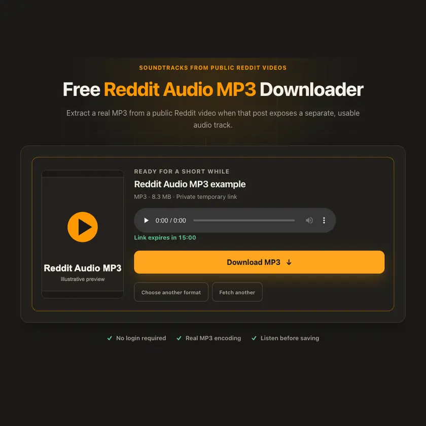 Download controls for Reddit Audio MP3