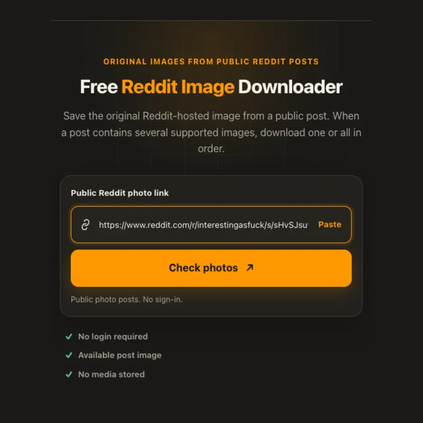 Beispiel für die Linkeingabe bei Reddit-Bilder