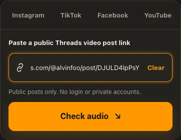Illustrative Threads screen for step 1