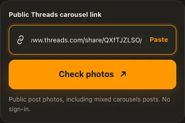شاشة توضيحية لمنصة Threads في الخطوة 1