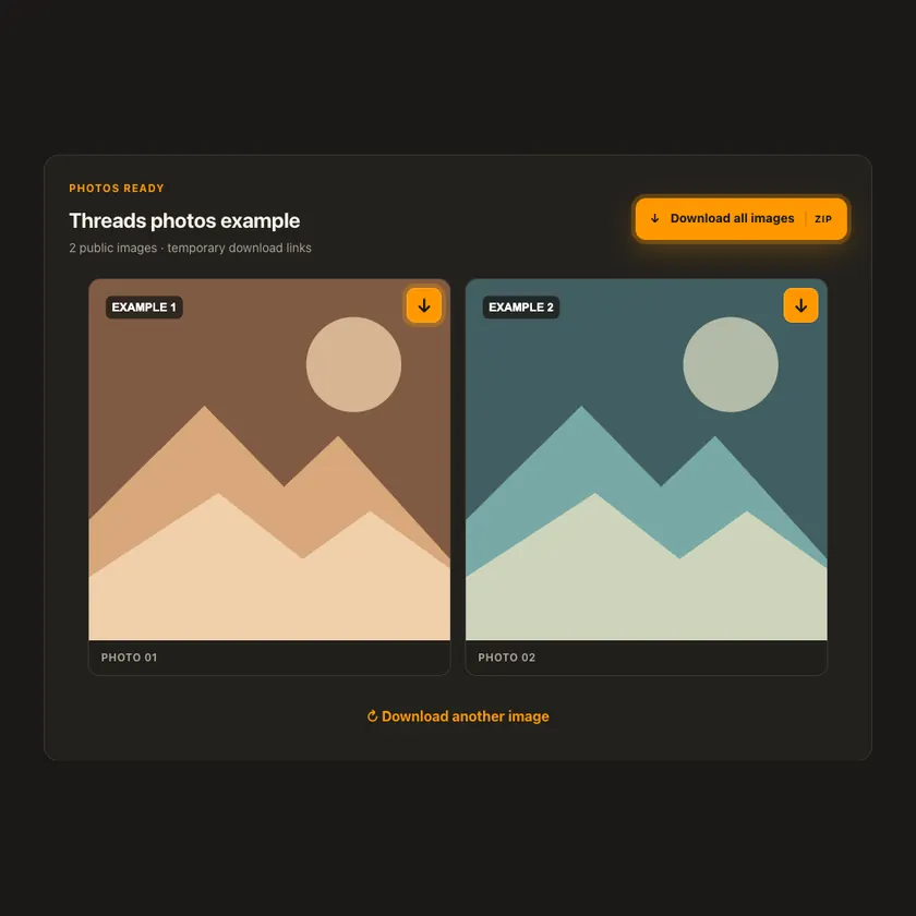 عناصر تنزيل أداة صور Threads
