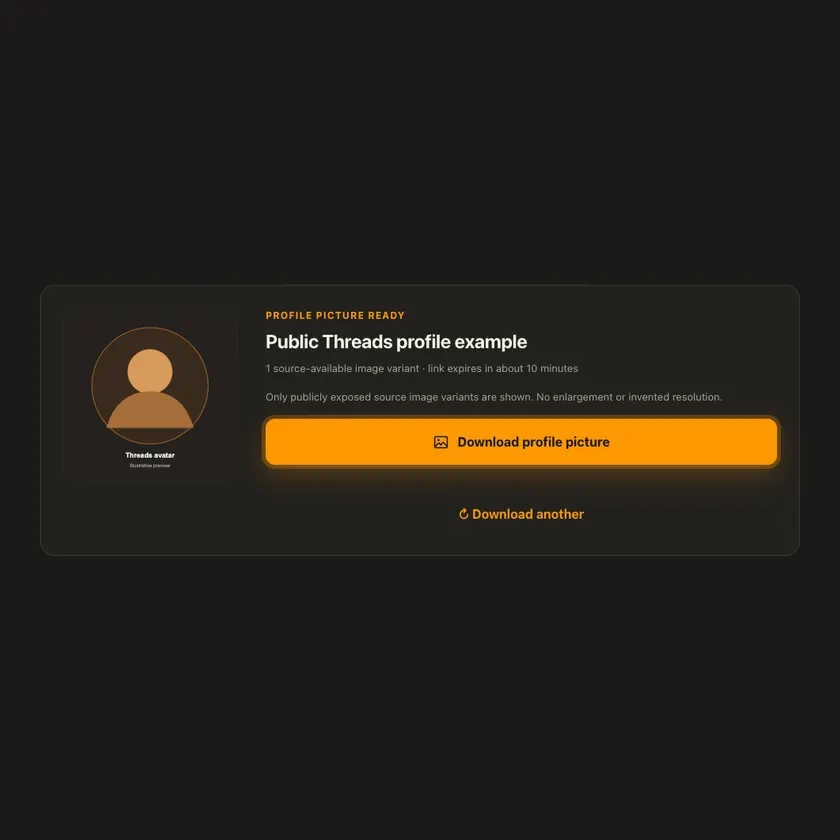 Download-Steuerung bei Threads-Profilbilder