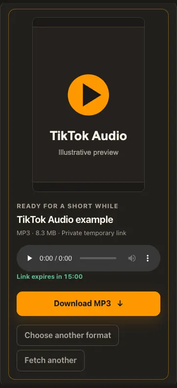 Illustrative TikTok screen for step 3
