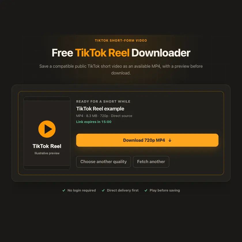 Download controls for TikTok Reel