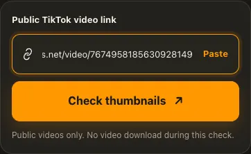 Illustrative TikTok screen for step 1