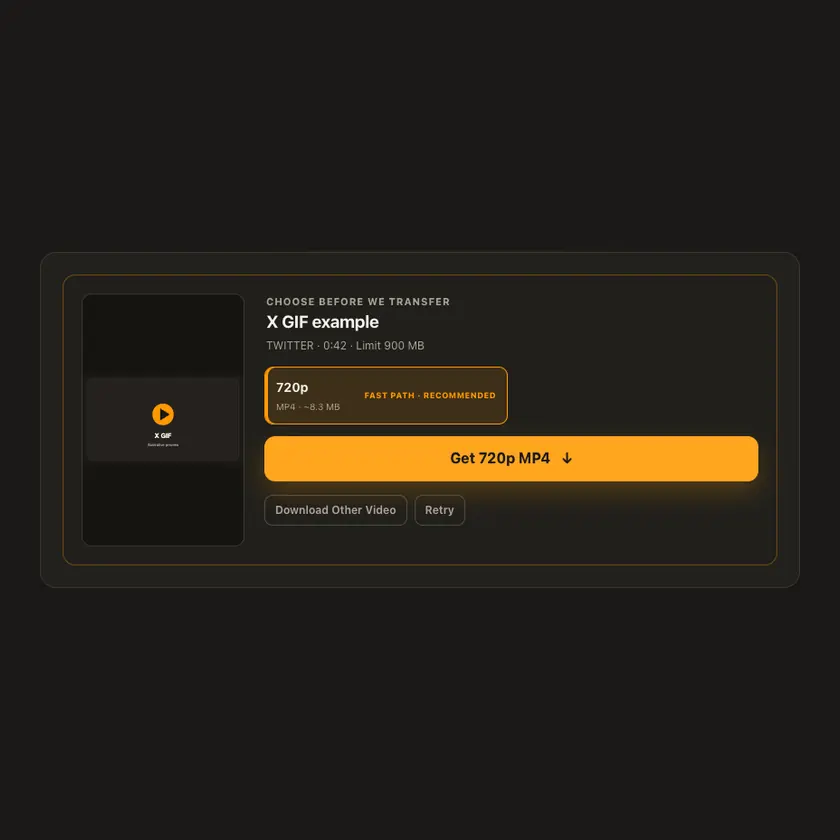 Preview: GIF conversion settings for X GIF