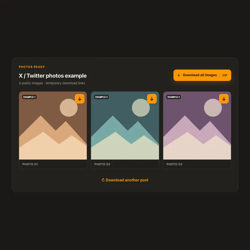Preview: numbered image grid for X / Twitter Photo