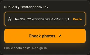 Illustrative X / Twitter screen for step 1