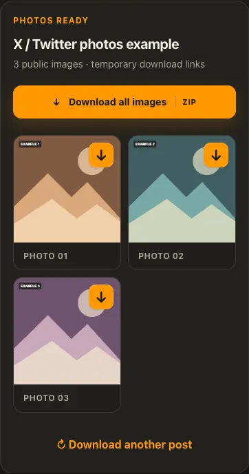 Illustrative X / Twitter screen for step 2