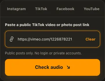 Illustrative Vimeo screen for step 1