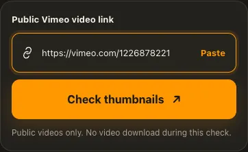 1వ దశ కోసం Vimeo ఉదాహరణ స్క్రీన్