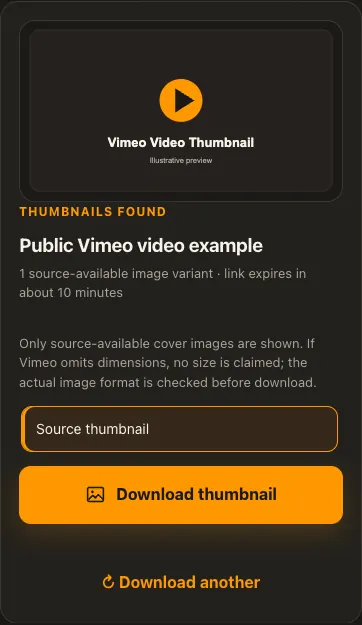 2వ దశ కోసం Vimeo ఉదాహరణ స్క్రీన్
