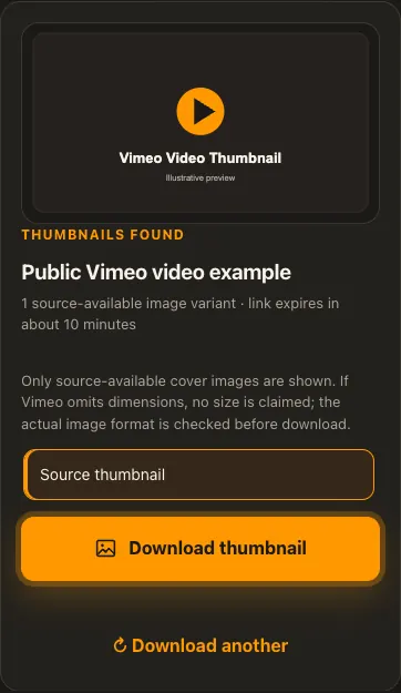 3వ దశ కోసం Vimeo ఉదాహరణ స్క్రీన్