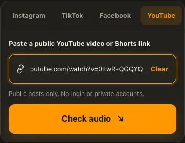 Illustrative YouTube screen for step 1