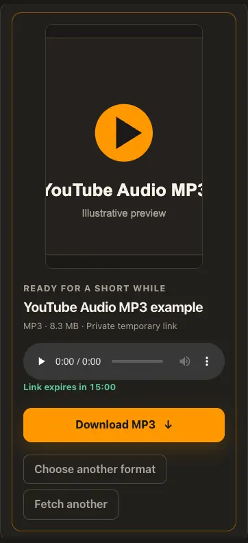 Illustrative YouTube screen for step 3
