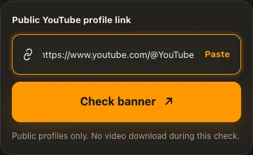 شاشة توضيحية لمنصة YouTube في الخطوة 1