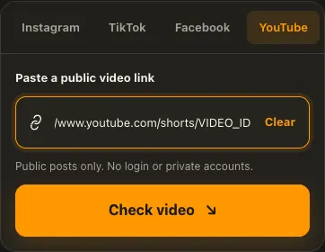 Illustrative YouTube screen for step 1